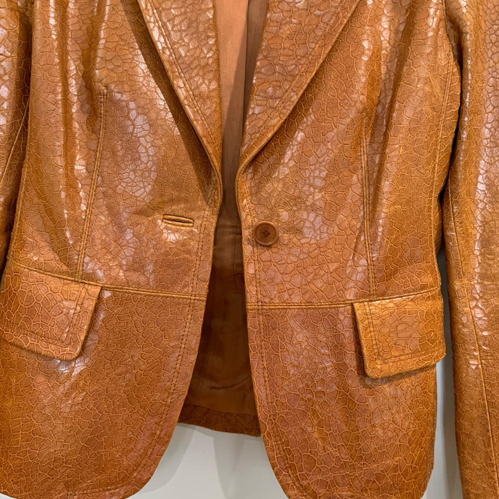 Laundry-Shelli Segal Croc Embossed Leather jacket - Picture 7 of 12